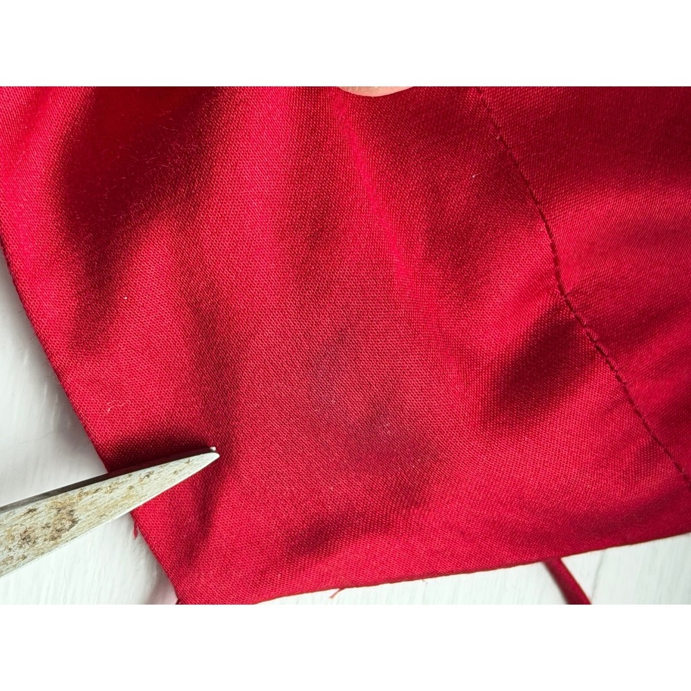 Forever 21 Red Silk Blend High Low Open Back Cocktail Dress M J05179D - Picture 11 of 13